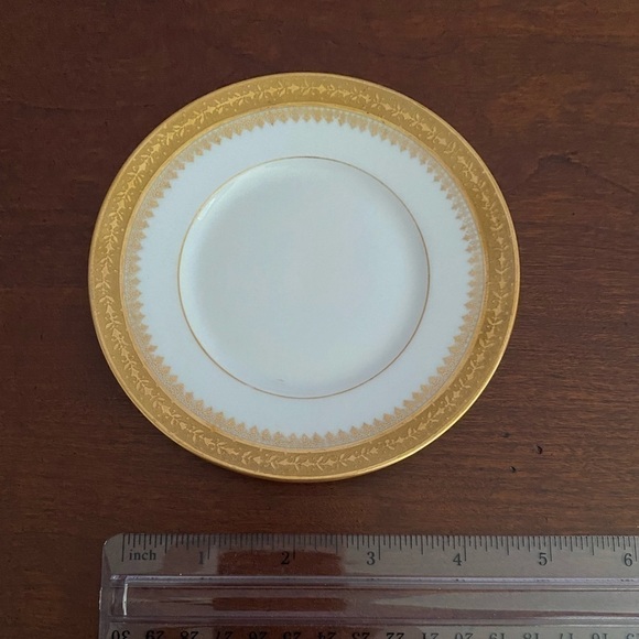 M. Redon Limoges France Antique Gold Filigree Dessert Plates – Set of 3 – 4.5” - Picture 7 of 7